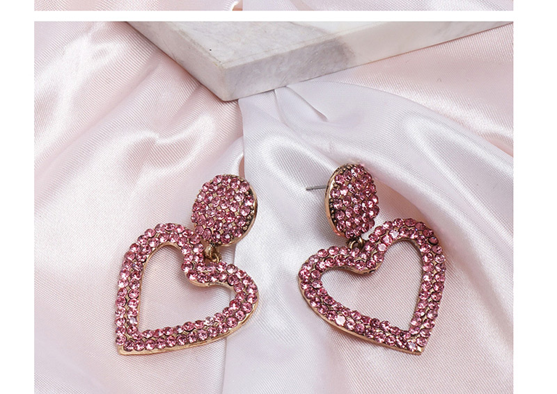 Fashion Color Love Diamond Stud Earrings,Drop Earrings