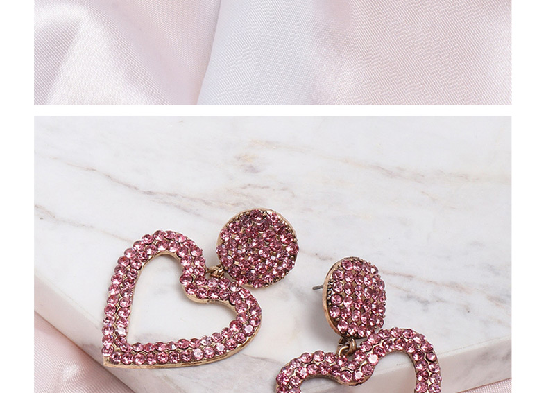 Fashion Pink Love Diamond Stud Earrings,Drop Earrings