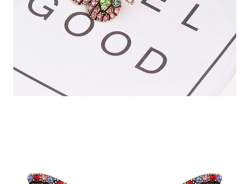 Fashion Powder Color Butterfly Glass Drill Earrings,Stud Earrings