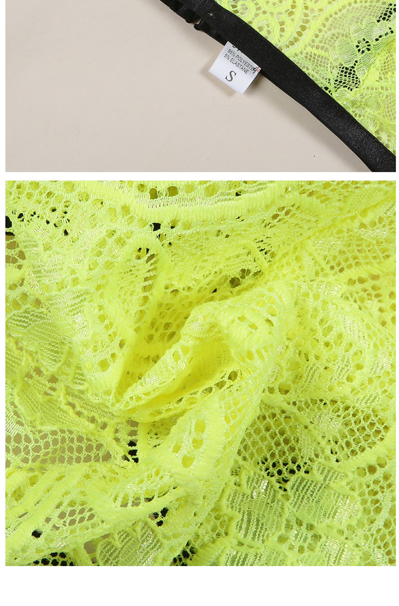 Fashion Yellow Lace Stitching Lingerie Set,SLEEPWEAR & UNDERWEAR