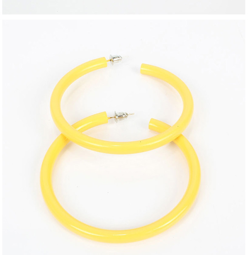 Fashion Yellow  Silver Needle Earrings,Hoop Earrings