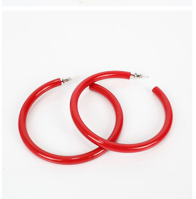 Fashion Red  Silver Needle Earrings,Hoop Earrings