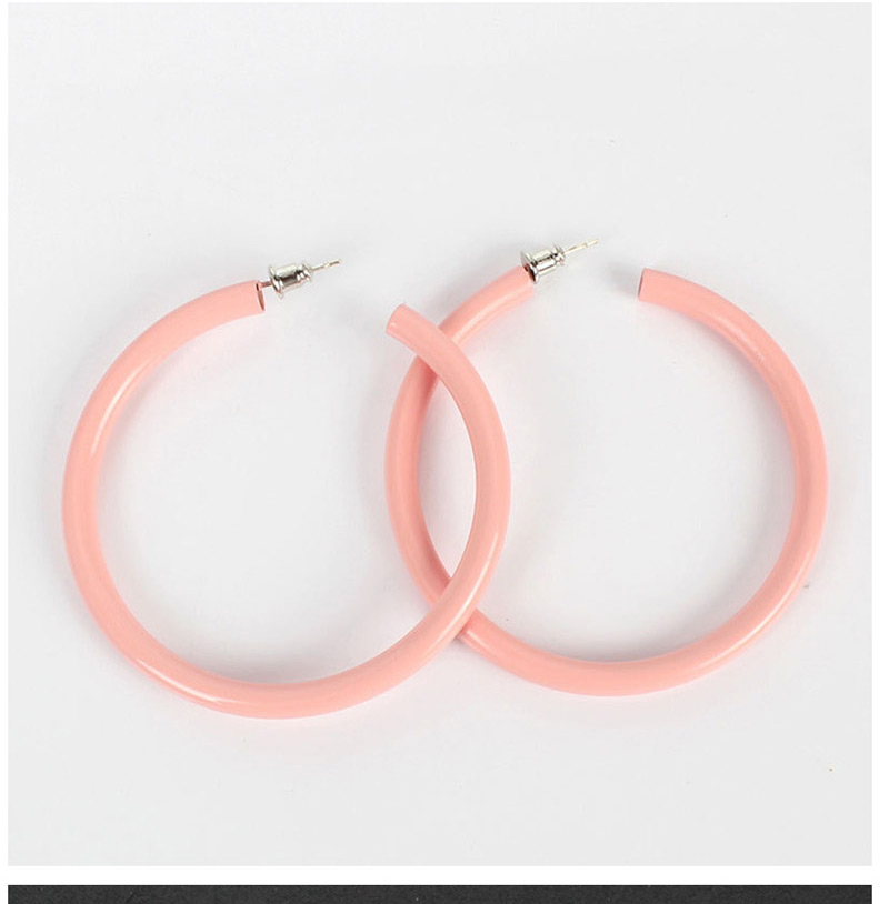 Fashion Pink  Silver Needle Earrings,Hoop Earrings