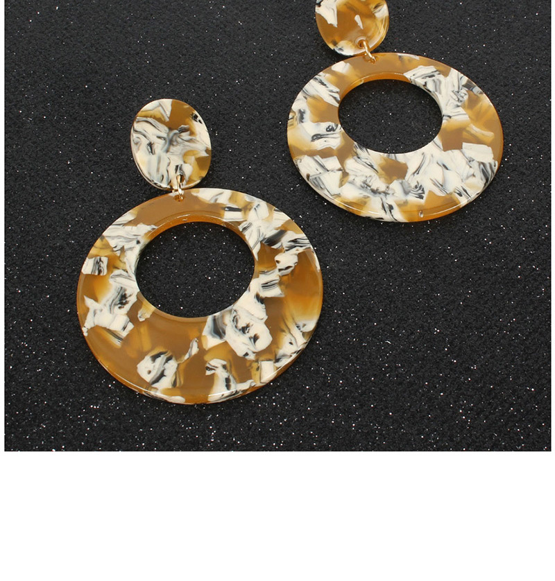 Fashion Yellow + White Acrylic Plate Earrings,Drop Earrings