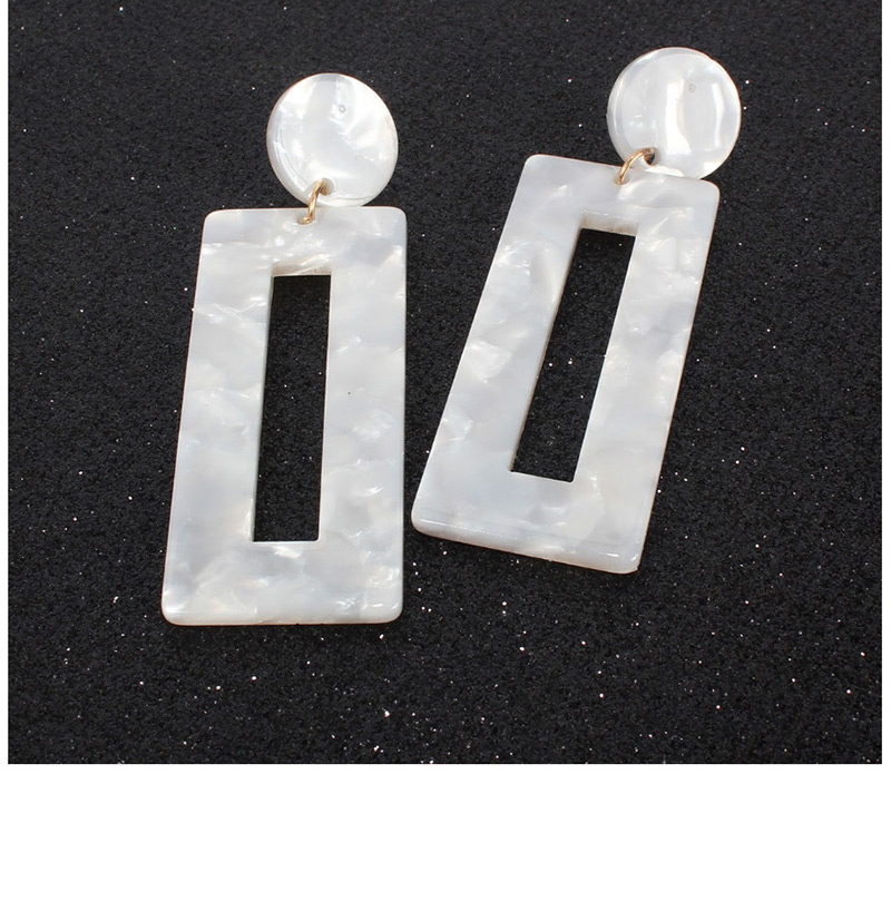 Fashion White Acrylic Geometric Resin Earrings,Drop Earrings