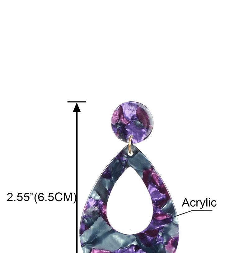 Fashion Khaki Geometric Drop-shaped Acetate Plate Earrings,Drop Earrings