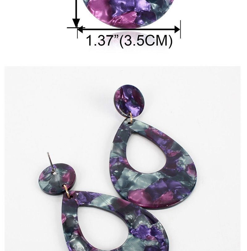Fashion Purple Geometric Drop-shaped Acetate Plate Earrings,Drop Earrings