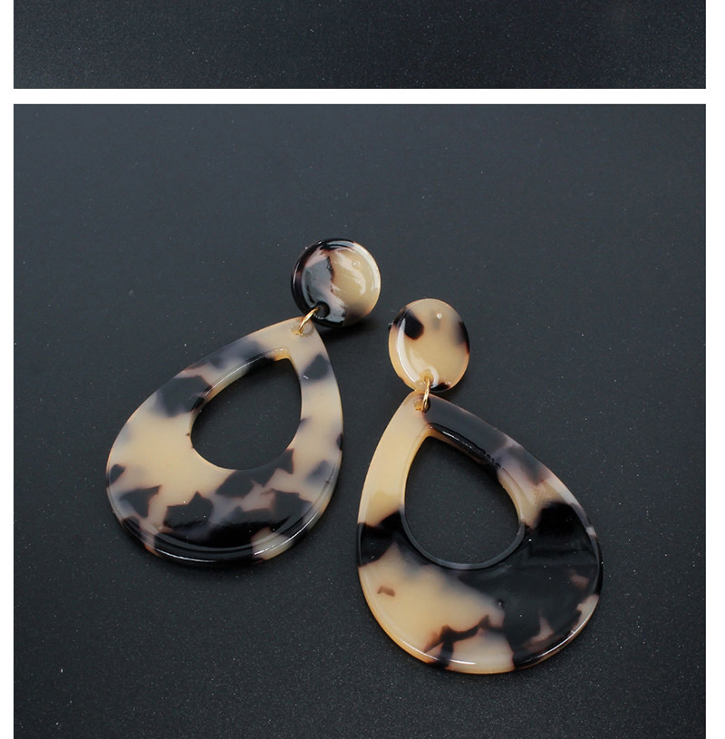Fashion Color Mixing Geometric Drop-shaped Acetate Plate Earrings,Drop Earrings
