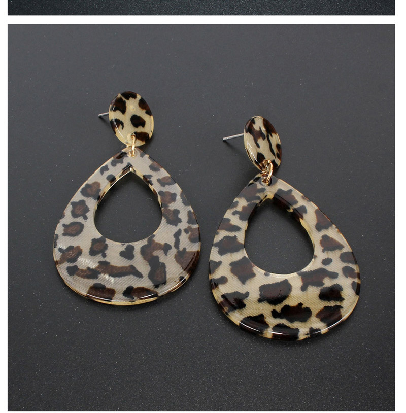 Fashion Brown Geometric Drop-shaped Acetate Plate Earrings,Drop Earrings