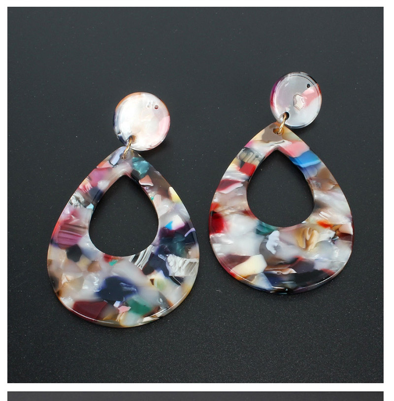 Fashion White Geometric Drop-shaped Acetate Plate Earrings,Drop Earrings