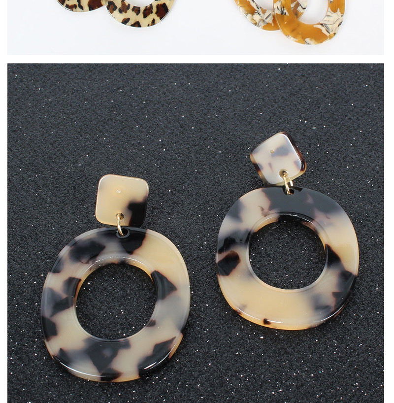Fashion Brown Acrylic Geometric Oval Earrings,Drop Earrings