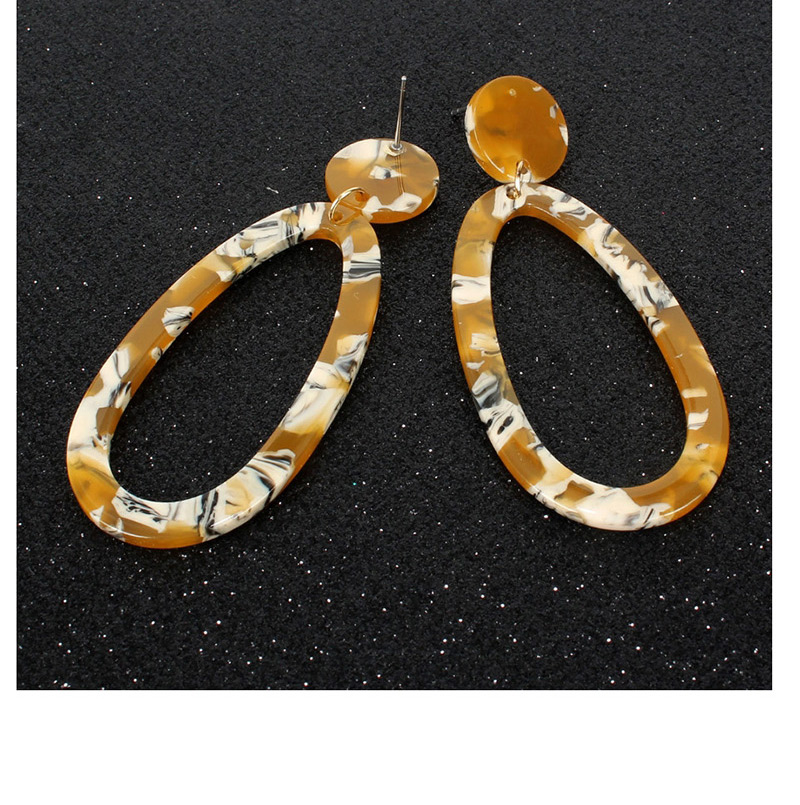 Fashion Khaki Elliptical Acrylic Earrings,Drop Earrings
