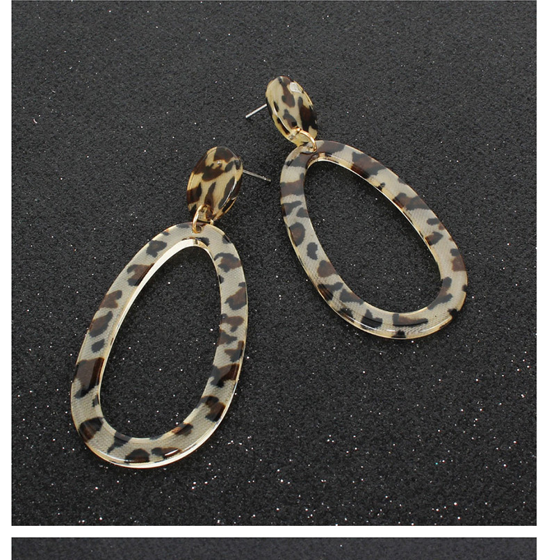 Fashion Khaki Elliptical Acrylic Earrings,Drop Earrings