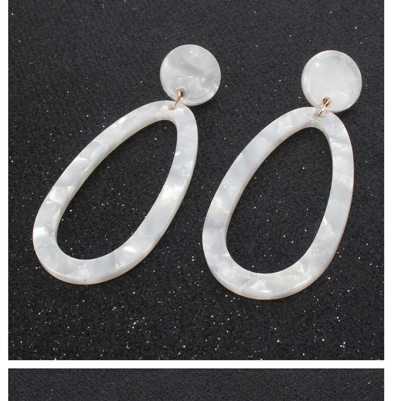 Fashion White Elliptical Acrylic Earrings,Drop Earrings