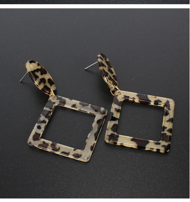 Fashion Leopard Square Acrylic Stud Earrings,Drop Earrings