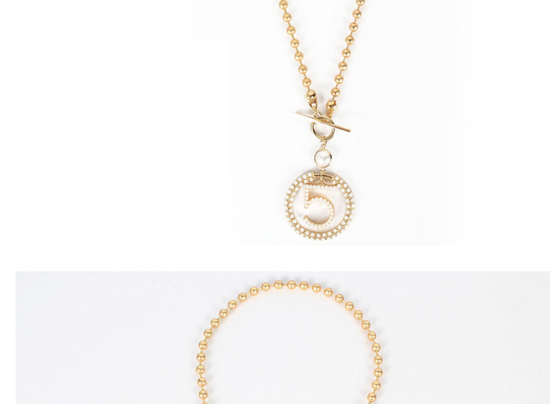 Fashion Gold Alloy String Micro-encrusted Five-word Necklace,Pendants