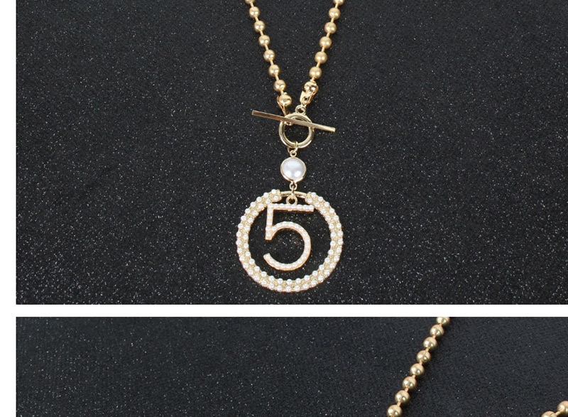 Fashion Gold Alloy String Micro-encrusted Five-word Necklace,Pendants