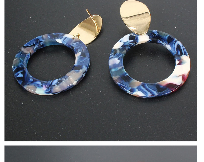 Fashion Blue Round Acrylic Earrings,Drop Earrings