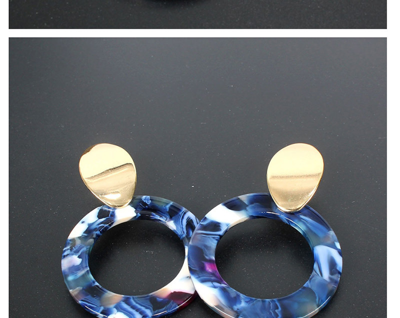 Fashion Blue Round Acrylic Earrings,Drop Earrings