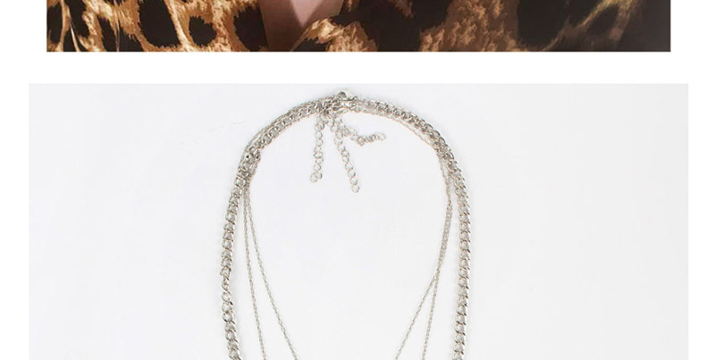 Fashion White K Metal Pin Shape Portrait Coin Necklace,Multi Strand Necklaces