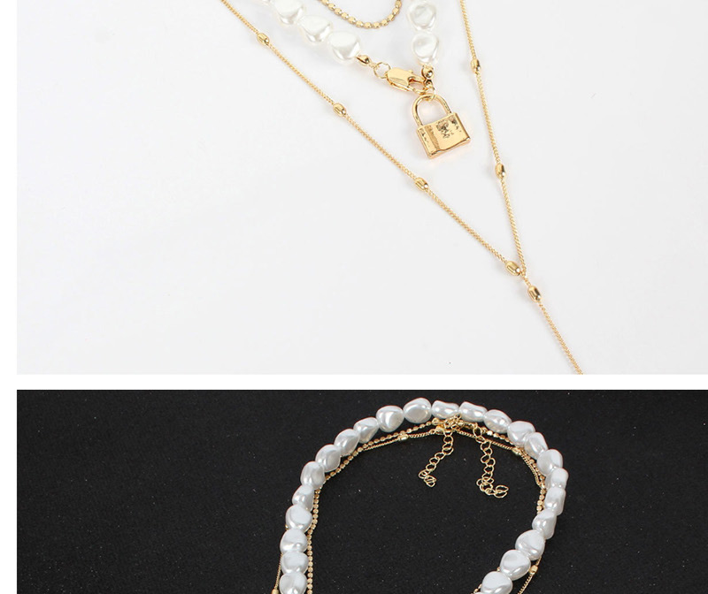 Fashion Gold Multi-layer Imitation Pearl Necklace,Multi Strand Necklaces