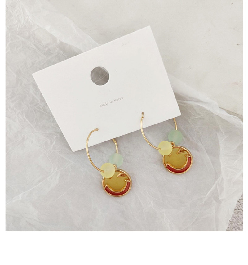 Fashion Smiley Yellow Fruit Transparent Earrings,Drop Earrings