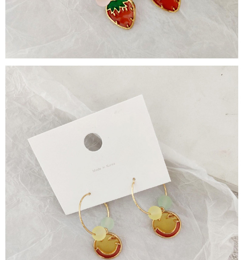 Fashion Smiley Yellow Fruit Transparent Earrings,Drop Earrings