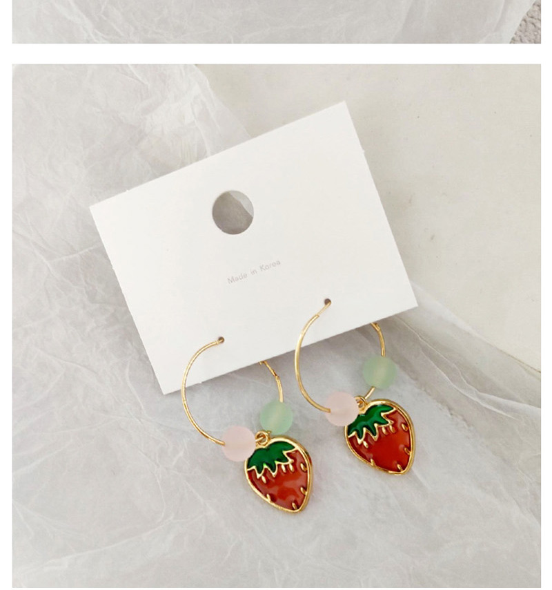 Fashion Strawberry Red Fruit Transparent Earrings,Drop Earrings