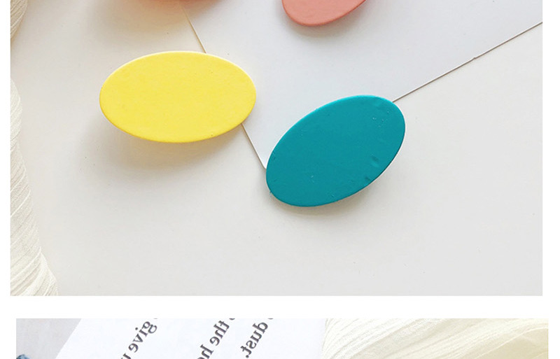 Fashion Yellow Wooden Oval Hair Clip,Hairpins