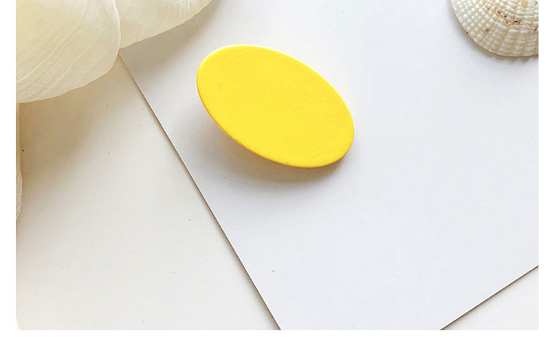 Fashion Yellow Wooden Oval Hair Clip,Hairpins