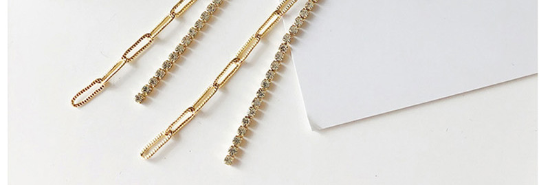 Fashion Gold Studded Tassel Chain Stud Earrings,Drop Earrings