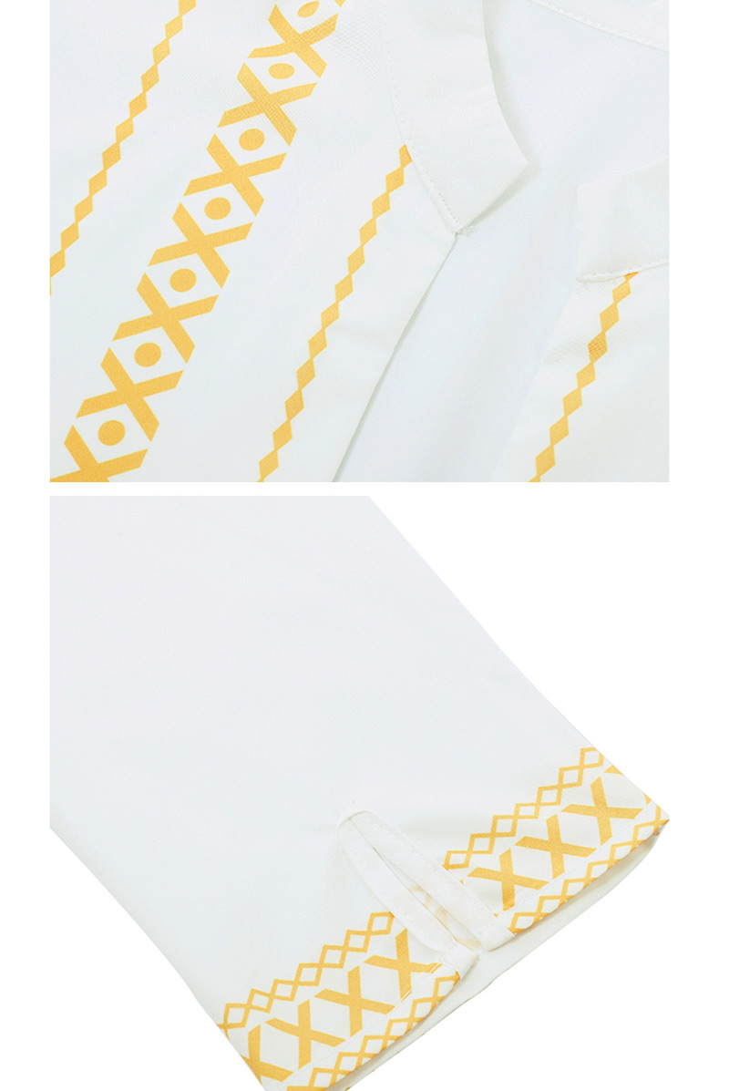 Fashion White Printed Half-neck Shirt,Tank Tops & Camis