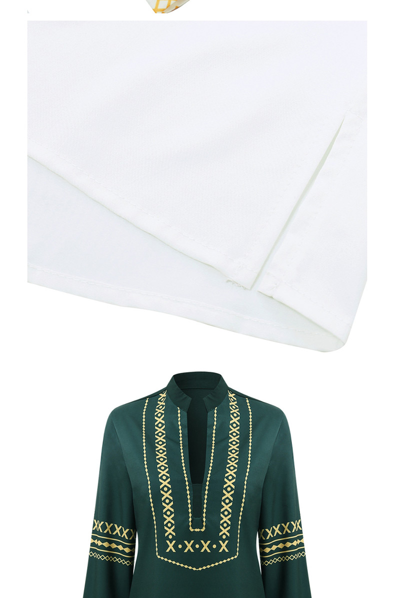 Fashion Green Printed Half-neck Shirt,Tank Tops & Camis