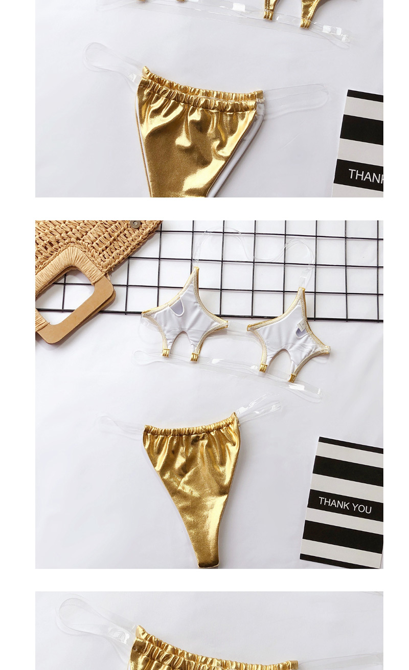 Fashion Hot Gold Pentagram Transparent Belt Swimming Split Body Clothing,Bikini Sets