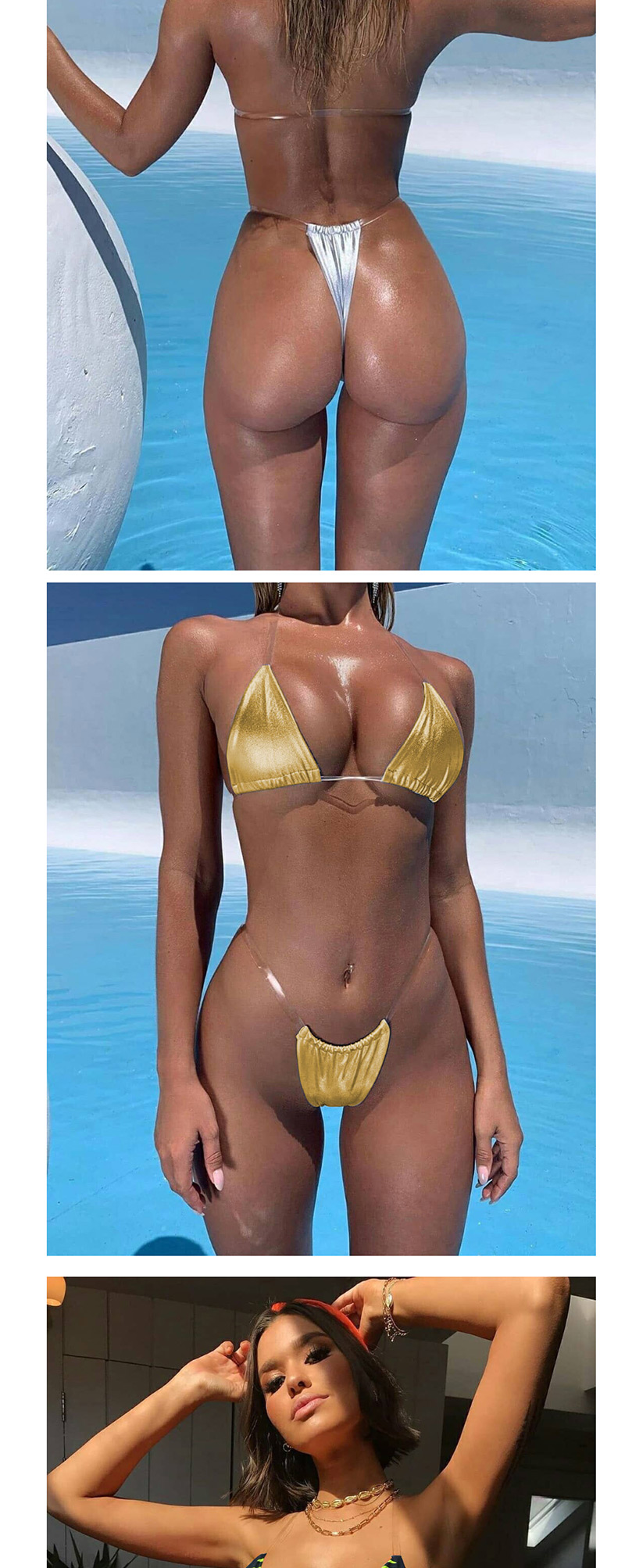 Fashion Orange Powder Transparent Belt Bikini,Bikini Sets
