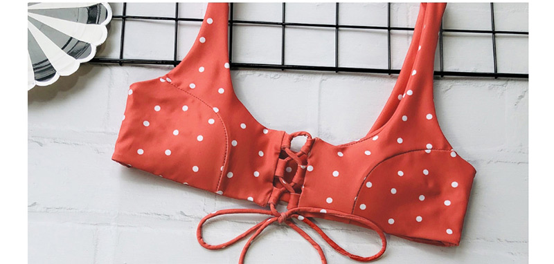 Fashion Orange Dot Printed Split Swimsuit,Bikini Sets