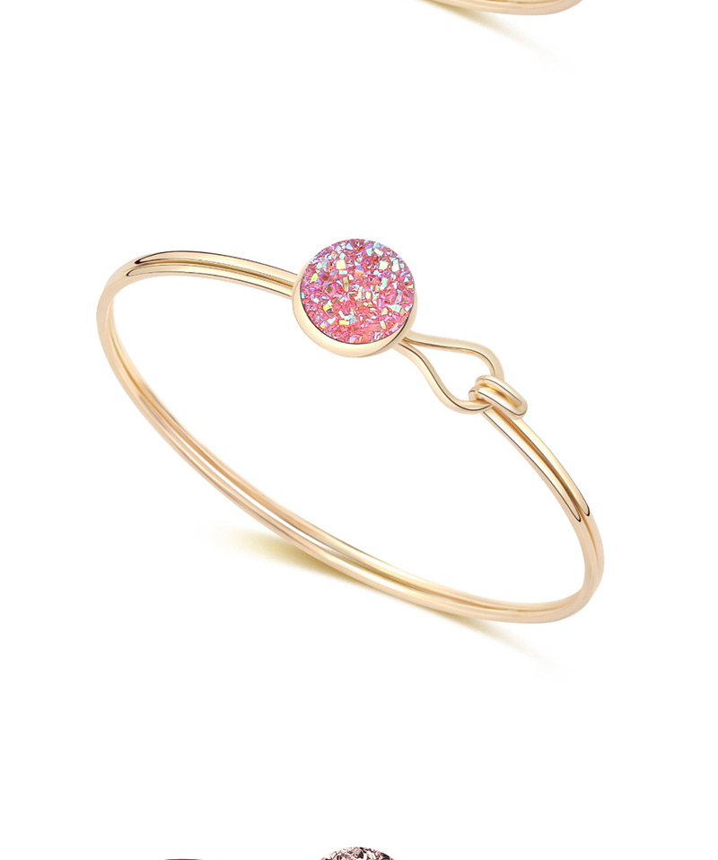 Fashion Gold + Pink Round Fish Scale Bracelet,Fashion Bangles