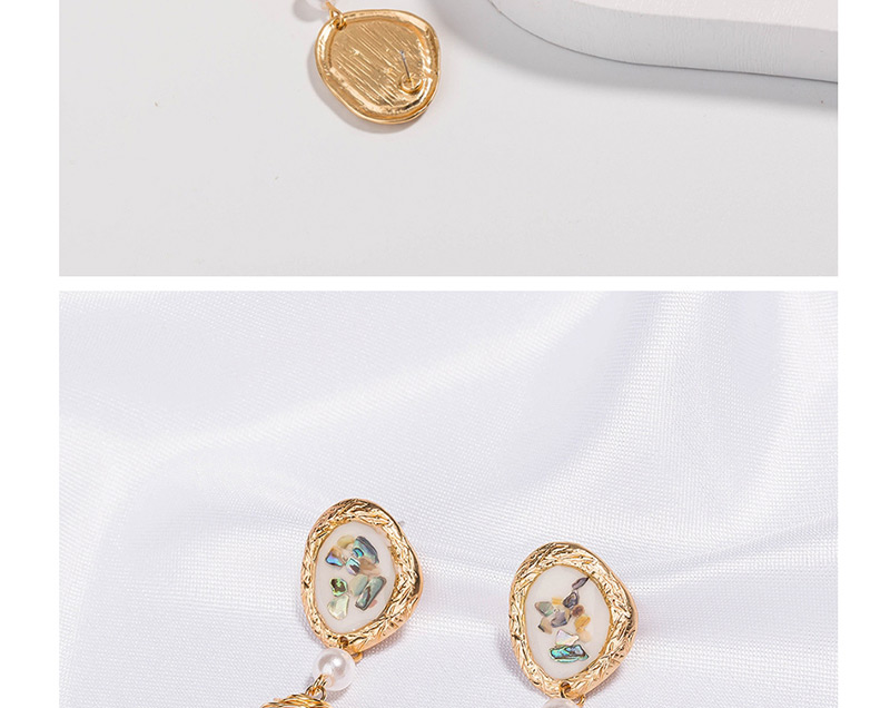 Fashion Gold Shell Woven Gold Thread Wrapped Natural Stone Earrings,Drop Earrings