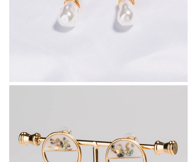 Fashion Gold Shell Woven Shaped Pearl Earrings,Drop Earrings