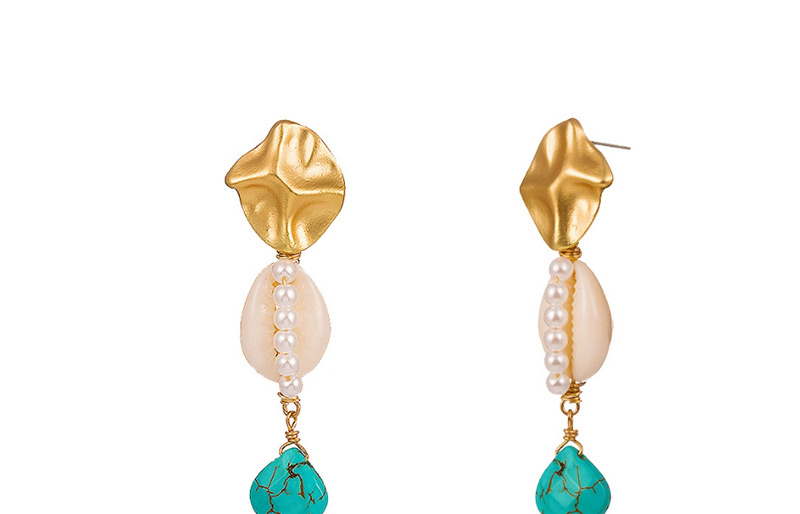 Fashion Gold Natural Shell Drop Stone Earrings,Drop Earrings