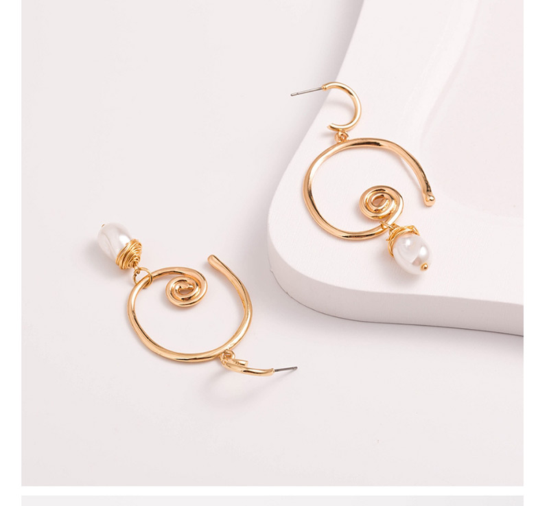 Fashion Gold Irregular Round Natural Freshwater Pearl Earrings,Drop Earrings