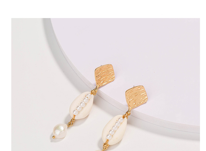 Fashion Gold Natural Shell Freshwater Pearl Earrings,Drop Earrings
