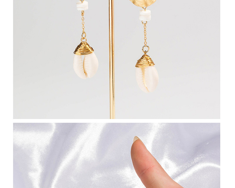 Fashion Gold Drops Of Oil Shells Wrapped In Natural Shell Earrings,Drop Earrings