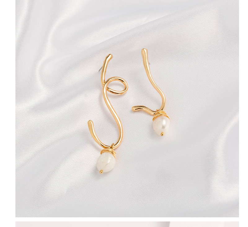 Fashion Gold Wrap Natural Freshwater Pearl Earrings,Drop Earrings