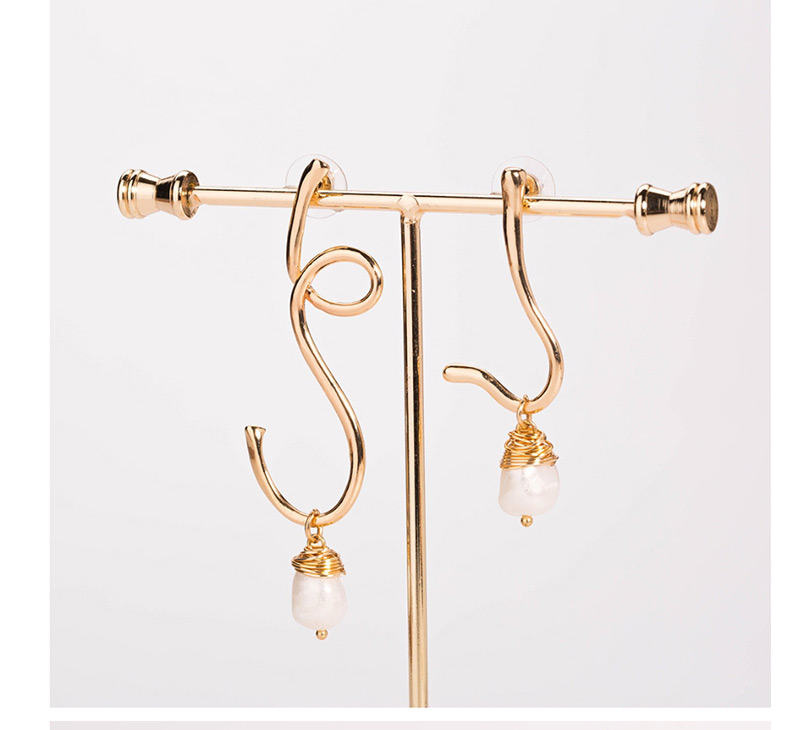 Fashion Gold Wrap Natural Freshwater Pearl Earrings,Drop Earrings
