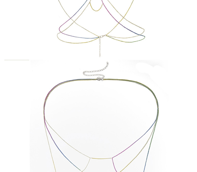 Fashion Color U-shaped Geometric Fringed Chain Body Chain,Body Piercing Jewelry