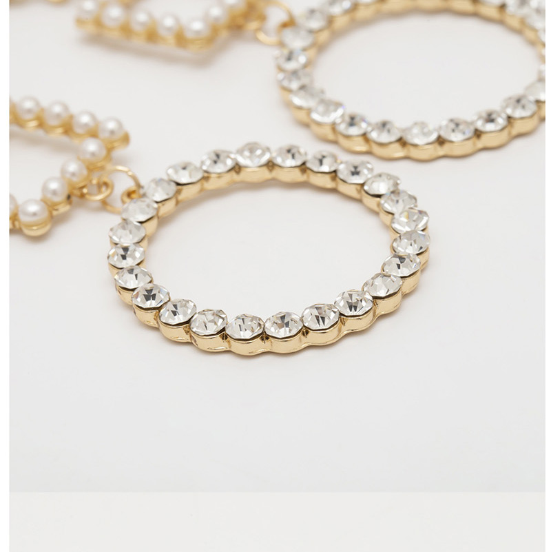 Fashion Gold Pearl-studded Geometric Stud Earrings,Drop Earrings