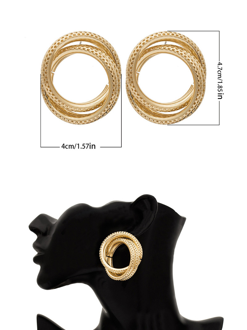 Fashion Gold Circle Hollow Geometric Pock Twisted Earrings,Stud Earrings