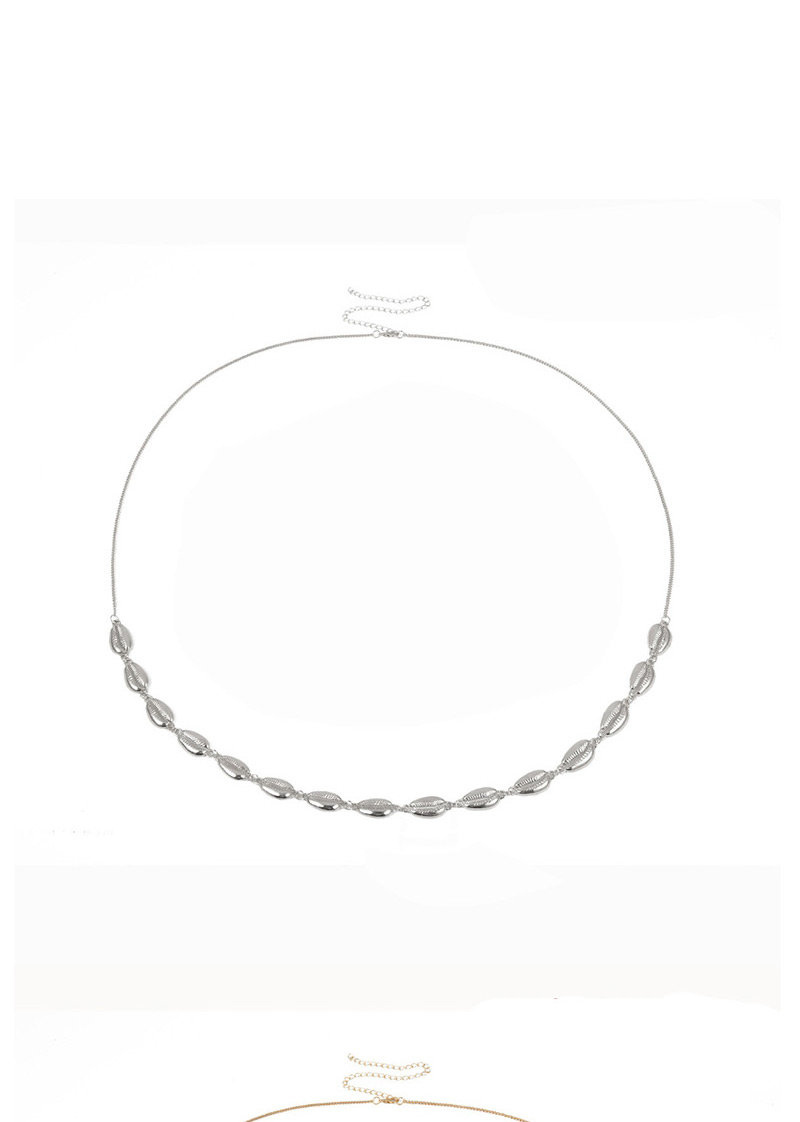 Fashion White K Shell Single Layer Geometric Body Chain,Body Piercing Jewelry