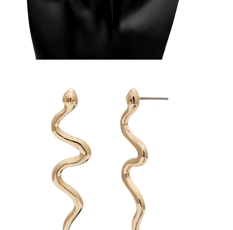 Fashion Silver Curved Alloy Serpentine Geometric Earrings,Drop Earrings